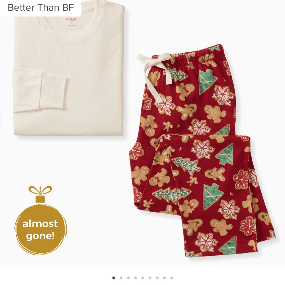 Men’s xxl organic Cotten Burt’s bee gingerbread bake pajamas